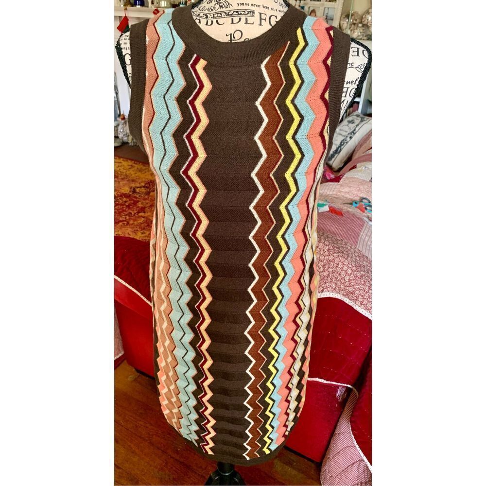 Missoni for Target Colore Brown Chevron Knit Sweater Dress